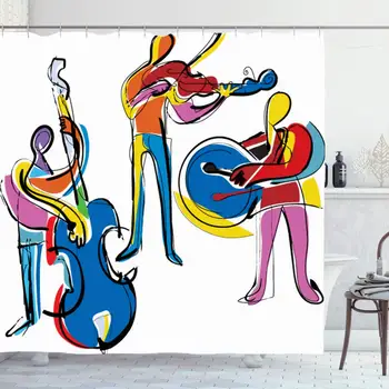 Shower Curtain Set with Hooks 66x72 Inches Contrabass Event Cubism Popart Simple Abstract Violin Unique Drum Musicians Special
Shower Curtain Set with Hooks 66x72 Inches Contrabass Event Cubism Popart Simple Abstract Violin Unique Drum Musicians Special
