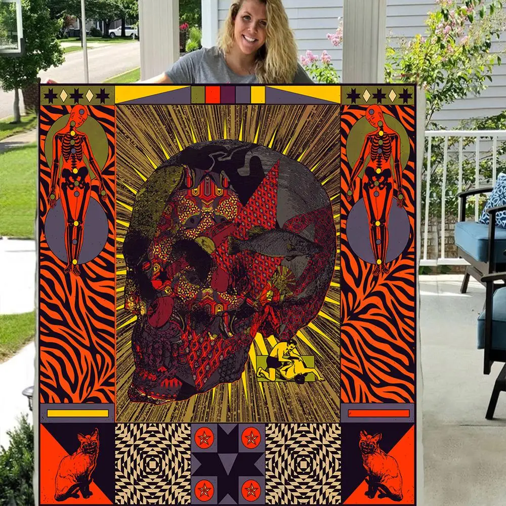 Custom DIY Print Skull Sherpa Blanket For Couple Plush Bedspread Mr and Mrs Golden Custom Blanket Valentines Koce
Custom DIY Print Skull Sherpa Blanket For Couple Plush Bedspread Mr and Mrs Golden Custom Blanket Valentines Koce