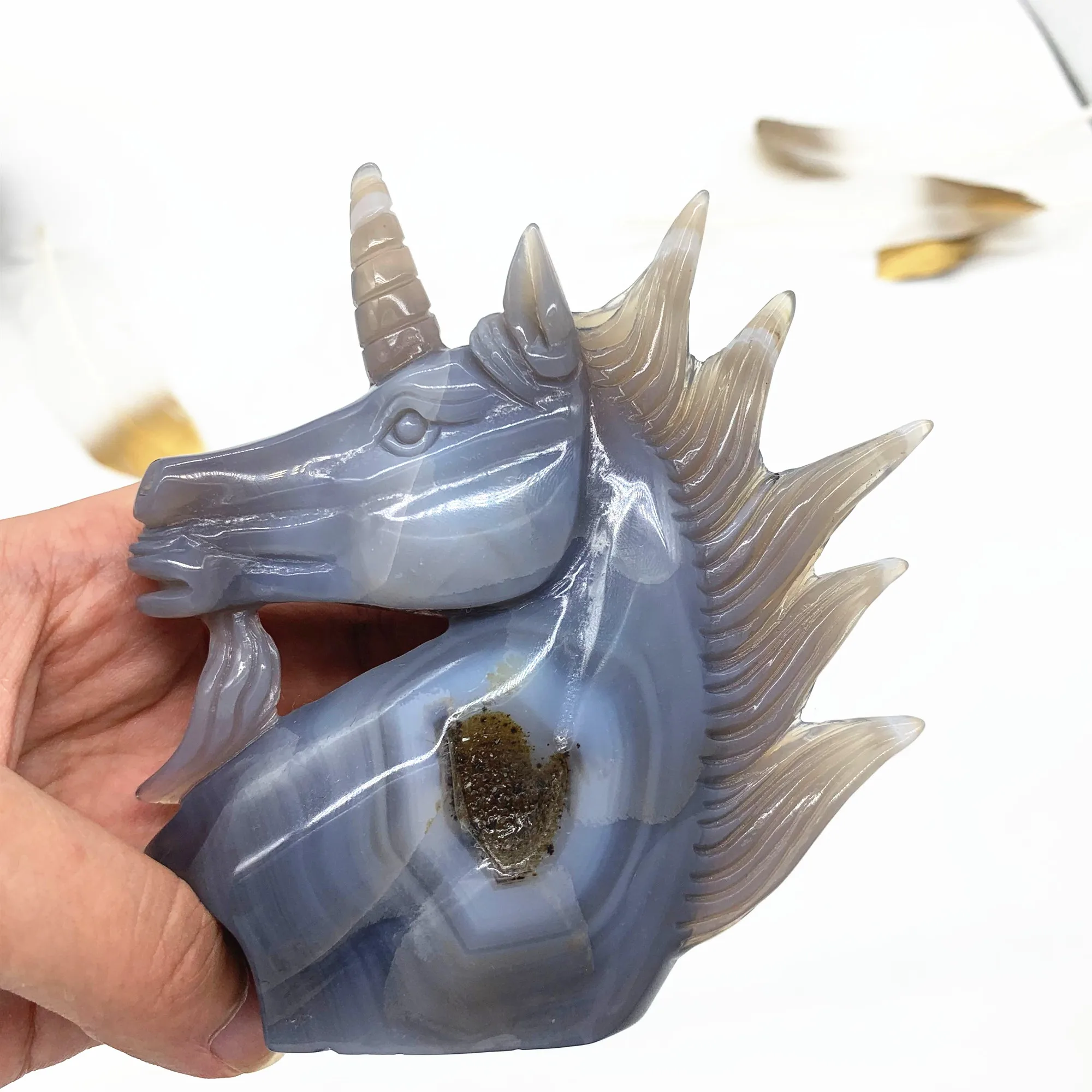 Hand carved crystal unicorn head natural agate geode unicorn head as gifts
Hand carved crystal unicorn head natural agate geode unicorn head as gifts