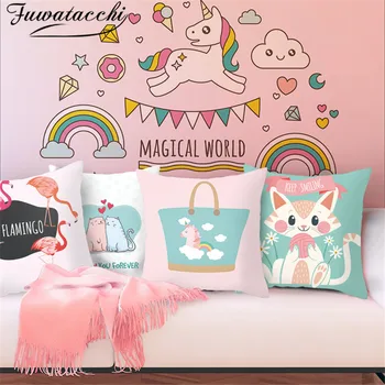 Fuwatacchi Pink Unicorn Pattern Cushion Dreamy Style Covers Pillows Cover Polyester Pillowcase for Home Sofa Decorative Pillow
Fuwatacchi Pink Unicorn Pattern Cushion Dreamy Style Covers Pillows Cover Polyester Pillowcase for Home Sofa Decorative Pillow