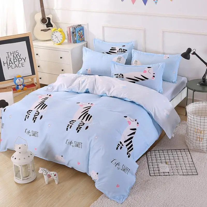 Комплект постельного белья с рисунком зебры для мальчиков и девочек