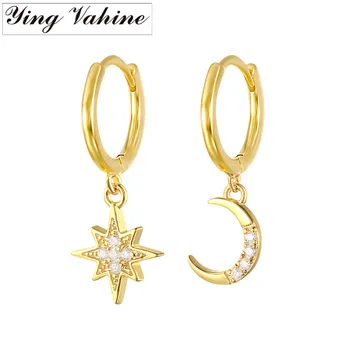 ying Vahine 100% 925 Sterling Silver Moon and Star Asymmetric Pendant Stud Earrings for Women
ying Vahine 100% 925 Sterling Silver Moon and Star Asymmetric Pendant Stud Earrings for Women