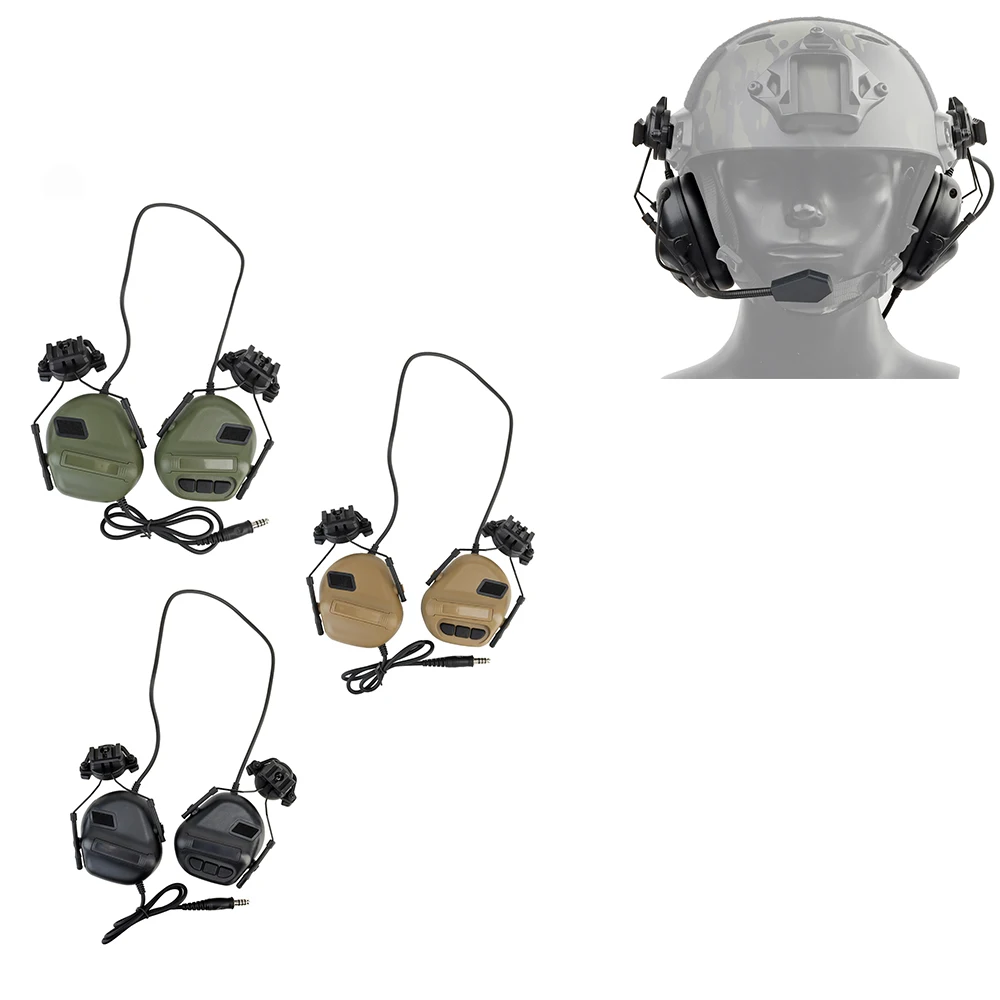 Tactical Headset Military Helmet Headphone with Fast Helmet Rail Adapter Airsoft Shooting Headset Army Communication Accessories
Tactical Headset Military Helmet Headphone with Fast Helmet Rail Adapter Airsoft Shooting Headset Army Communication Accessories