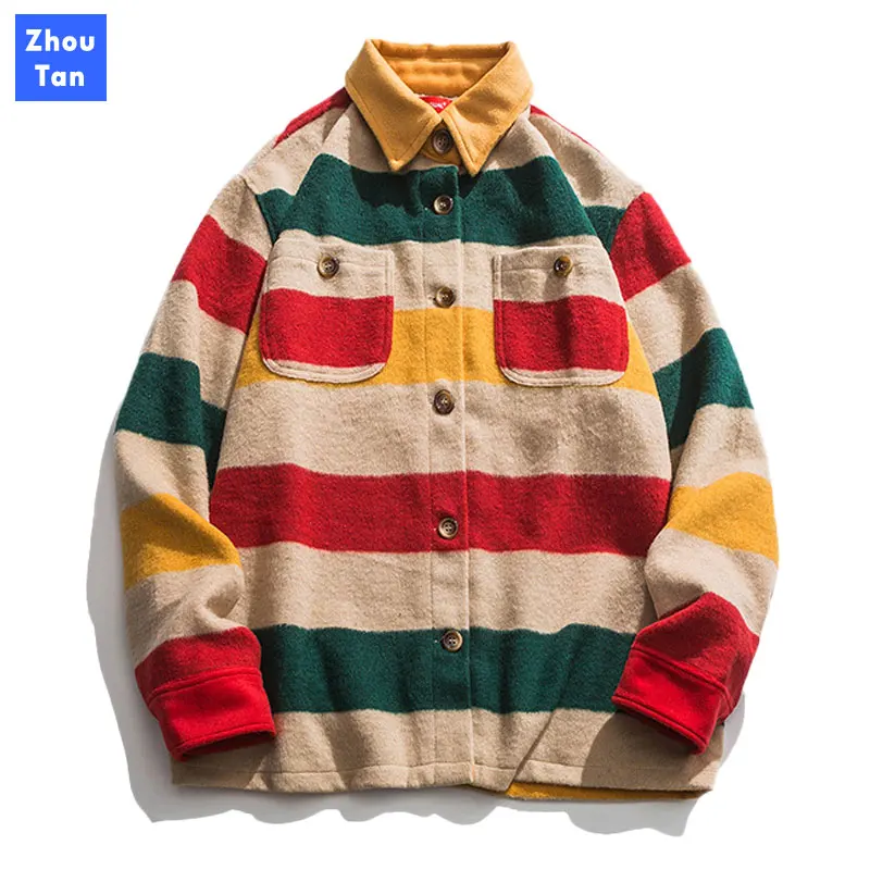 Men's Clothing Spring Autumn 2020 Woolen cloth Loose casual wild color matching lapel jacket men and women retro thick jackets
Men's Clothing Spring Autumn 2020 Woolen cloth Loose casual wild color matching lapel jacket men and women retro thick jackets