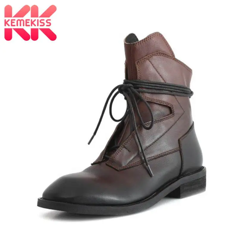 KemeKiss Plus Size 33-44 Real Leather Ankle Boots Women Fall Winter Lace Up Western Style Short Boots Designer Women Flats Shoes
KemeKiss Plus Size 33-44 Real Leather Ankle Boots Women Fall Winter Lace Up Western Style Short Boots Designer Women Flats Shoes
