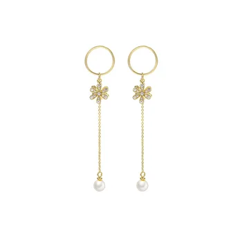 14K Gold Earrings for Women Jewelry Long Tassel Flower Drop Earrings Ear Stud Female Wedding Accessories for Women Fine Jewelry 
14K Gold Earrings for Women Jewelry Long Tassel Flower Drop Earrings Ear Stud Female Wedding Accessories for Women Fine Jewelry