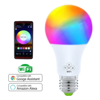 Dimmable E27 RGB LED Wifi Smart Light Bulb for Amazon Alexa Google Home JDH99
Dimmable E27 RGB LED Wifi Smart Light Bulb for Amazon Alexa Google Home JDH99