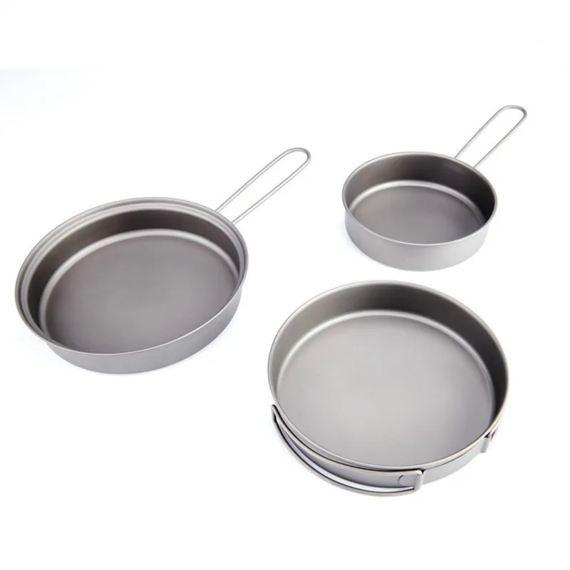Outdoor Camping Multifunctional Portable Flat Bottom Titanium Pan Frying Pan Plate Lightweight Titanium Folding Pan
Outdoor Camping Multifunctional Portable Flat Bottom Titanium Pan Frying Pan Plate Lightweight Titanium Folding Pan