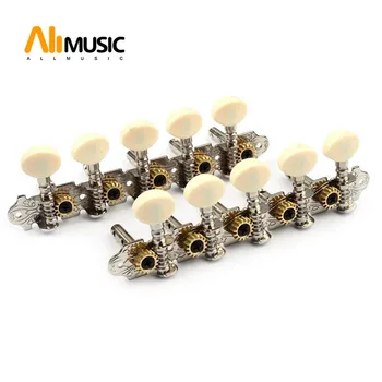 Machine Heads for 10 string Bajo Quinto and Charango String Guitar Chrome colored and white buttons
Machine Heads for 10 string Bajo Quinto and Charango String Guitar Chrome colored and white buttons