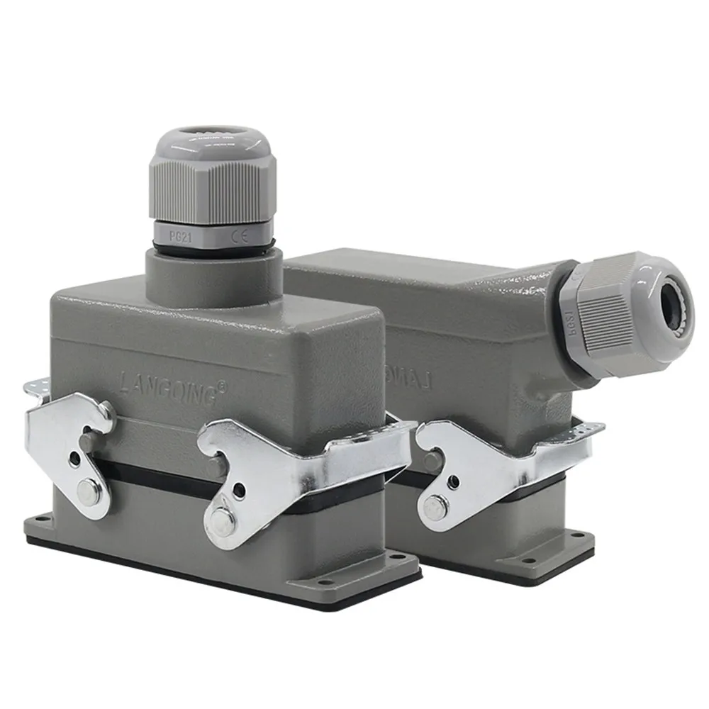 Rectangular Heavy Duty Connector HDC-HE-16 Core Industrial Waterproof Aviation Plug Socket 16A 500V Top Line And Lateral Line
Rectangular Heavy Duty Connector HDC-HE-16 Core Industrial Waterproof Aviation Plug Socket 16A 500V Top Line And Lateral Line