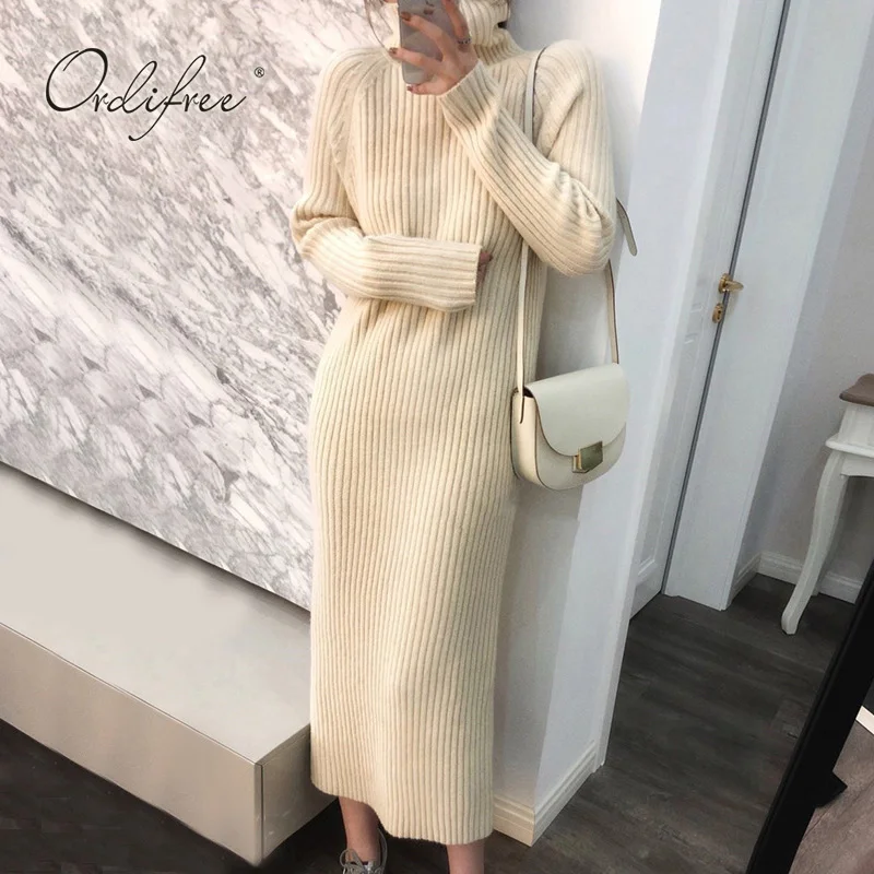Ordifree 2019 Autumn Winter Women Turtleneck Sweater Dress Long Sleeve Knitwear Warm Thick Casual Long Knitted Sweater Dress
Ordifree 2019 Autumn Winter Women Turtleneck Sweater Dress Long Sleeve Knitwear Warm Thick Casual Long Knitted Sweater Dress