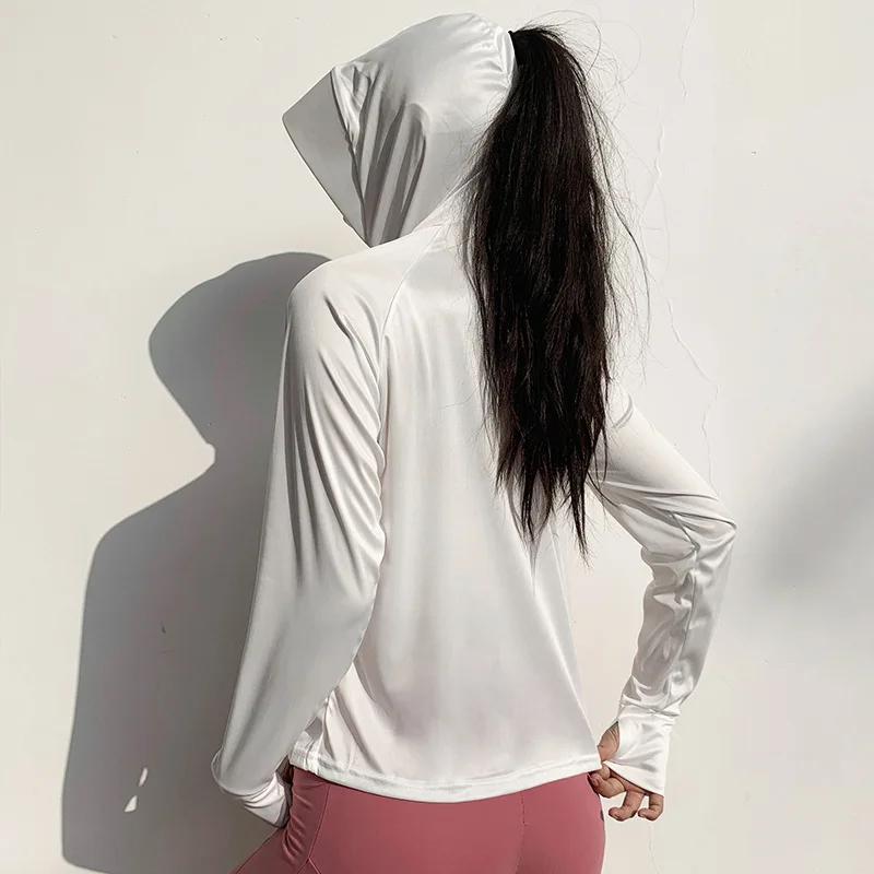 Breathable Sun-proof Sport Blouse Long Sleeve Hooded Gym Shirt Women Fitness Running Workout Top Zipper Jacket Thumb Hole
Breathable Sun-proof Sport Blouse Long Sleeve Hooded Gym Shirt Women Fitness Running Workout Top Zipper Jacket Thumb Hole