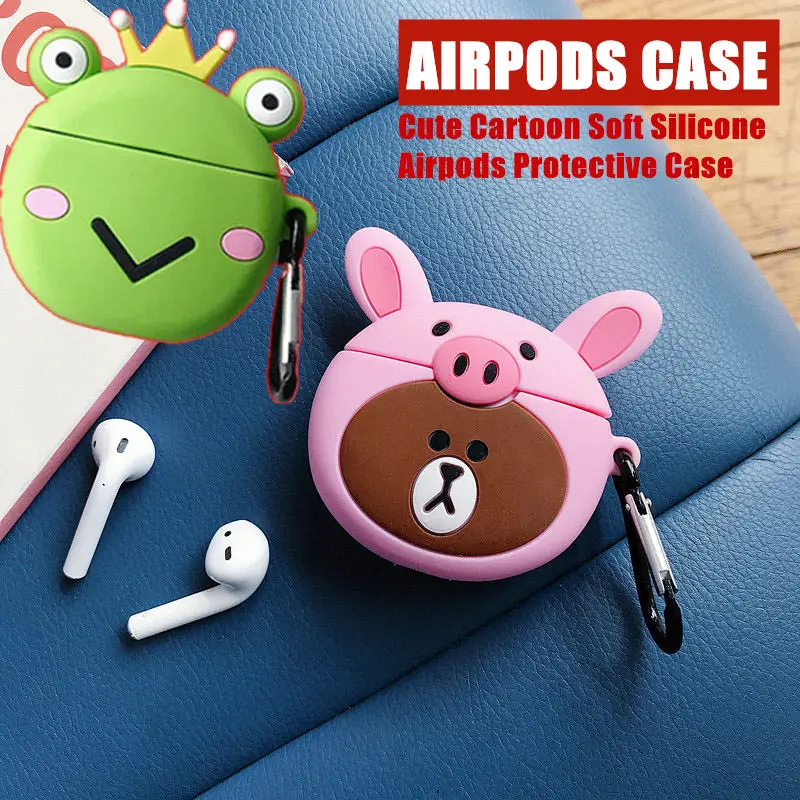 Cartoon Anti-fall Pig Giraffe Bear Rubber Cases For Airpods 3D Cute Frog Cat Soft Cover For Airpods 2 Earphone Silicone Case
Cartoon Anti-fall Pig Giraffe Bear Rubber Cases For Airpods 3D Cute Frog Cat Soft Cover For Airpods 2 Earphone Silicone Case