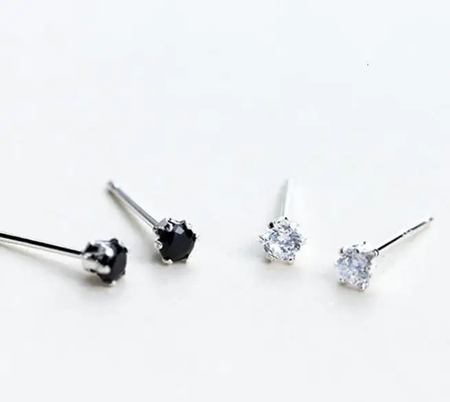 VERY (3MM SMALL)100% REAL. 925 Sterling SIlver Fine Jewelry Prong Black/ White CZ Round Stud Earrings Anti-allergy GTLE1989
VERY (3MM SMALL)100% REAL. 925 Sterling SIlver Fine Jewelry Prong Black/ White CZ Round Stud Earrings Anti-allergy GTLE1989