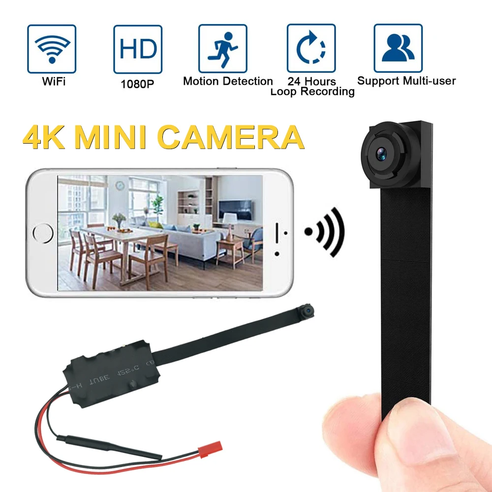 Беспроводная мини камера HD 4K 1080P с Wi Fi и дистанционным управлением|Компактные