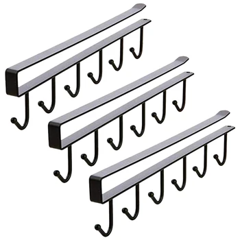 Multi-Function 3Pcs X 6 Hooks Mug Holder Under Cabinet Coffee Cup Hanger for Kitchen, Armoire and Any Thickness Of 0.8 Inch or L 
Multi-Function 3Pcs X 6 Hooks Mug Holder Under Cabinet Coffee Cup Hanger for Kitchen, Armoire and Any Thickness Of 0.8 Inch or L