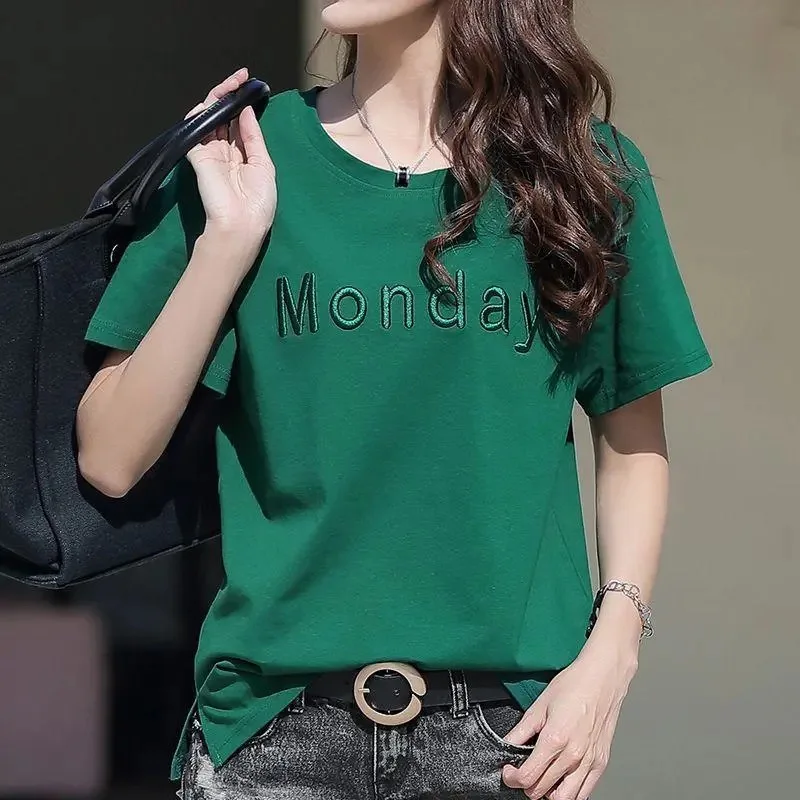 100% Cotton T Shirt Woman Summer Fashion Embroidery Short Sleeve T-shirt Woman 2021 Women Shirts Korean Style Shirt
100% Cotton T Shirt Woman Summer Fashion Embroidery Short Sleeve T-shirt Woman 2021 Women Shirts Korean Style Shirt