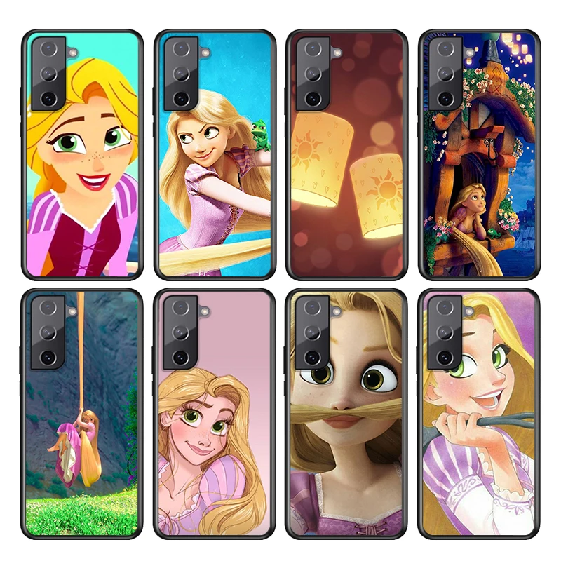 Спутанный Рапунцель для Samsung Galaxy S21 S20 FE S10e S10 S9 S8 S7 S6 Ultra Plus Lite 5G Edge черный мягкий