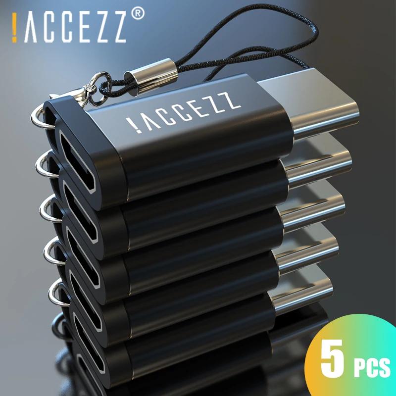 ! Переходник с Micro USB на Type-C кабеля ACCEZZ 5 шт./компл. OTG для Samsung LG G6 Xiaomi Mi 9 Huawei P30