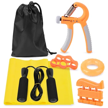 7pcs Exercise Set Hand Grip Strengthener Workout Kit Hand Finger Exerciser Finger Stretcher Grip Ring Jump Rope Resistance Band
7pcs Exercise Set Hand Grip Strengthener Workout Kit Hand Finger Exerciser Finger Stretcher Grip Ring Jump Rope Resistance Band