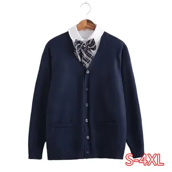 Spring Autumn Japanese School Uniform Cardigans Solid Color School Girls Knitwear V-neck Sweater
Spring Autumn Japanese School Uniform Cardigans Solid Color School Girls Knitwear V-neck Sweater