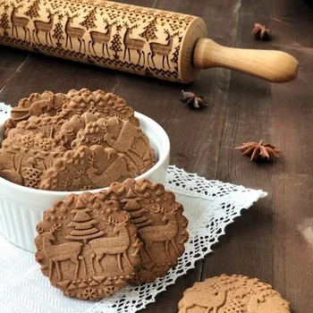 Christmas Embossing Rolling Pin Baking Cookies Noodle Biscuit Fondant Cake Dough Engraved Roller Reindeer Snowflake
Christmas Embossing Rolling Pin Baking Cookies Noodle Biscuit Fondant Cake Dough Engraved Roller Reindeer Snowflake