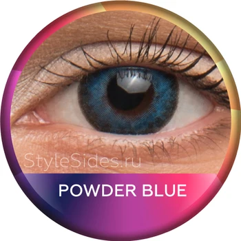 Цветные линзы для темных глаз Голубые Blue Powder 
Цветные линзы для темных глаз Голубые Blue Powder
