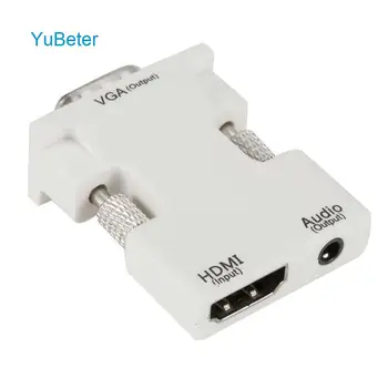 YuBeter 1080P HDMI to VGA Converter Adapter Female to Male Cable With 3.5mm Port Audio Video Connector for PC TV Box Projector
YuBeter 1080P HDMI to VGA Converter Adapter Female to Male Cable With 3.5mm Port Audio Video Connector for PC TV Box Projector