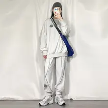 Oversized Casual Sports Suit for Women Spring Autumn Sweatshirt + Trousers Hip Hop Two-piece Unisex Sets Thin Punk Streetwear
Oversized Casual Sports Suit for Women Spring Autumn Sweatshirt + Trousers Hip Hop Two-piece Unisex Sets Thin Punk Streetwear