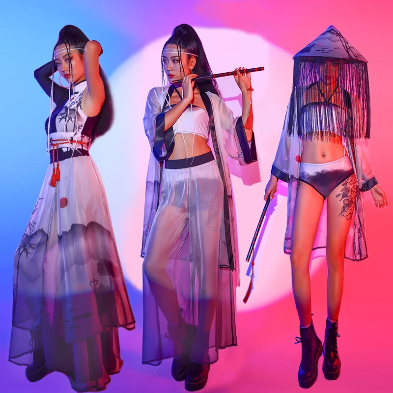 New Fairy Jazz Performance Dance Costume Women Chinese Style Stage Outfit Hip Hop Gogo Dancer Festival Clothing Rave Wear BL6870
New Fairy Jazz Performance Dance Costume Women Chinese Style Stage Outfit Hip Hop Gogo Dancer Festival Clothing Rave Wear BL6870