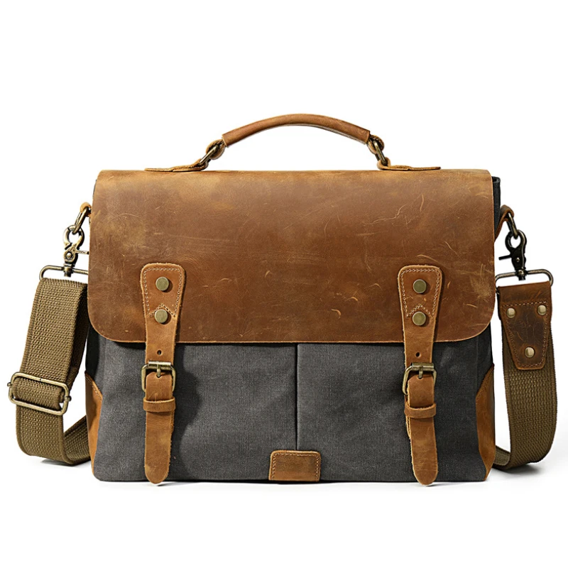 MAHEU Causal Daily Canvas Briefcase for Men Vintage Fashion wax canvas briefcase 14 15 Inch Laptop Computer Shoulder Bag School
MAHEU Causal Daily Canvas Briefcase for Men Vintage Fashion wax canvas briefcase 14 15 Inch Laptop Computer Shoulder Bag School