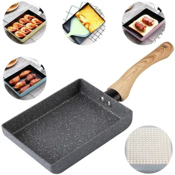 Japanese Style Small Fry Pan Rectangle Tamagoyaki Omelette Pan Kitchen Non-stick Egg Pan with Wooden Handle for Home Breakfast
Japanese Style Small Fry Pan Rectangle Tamagoyaki Omelette Pan Kitchen Non-stick Egg Pan with Wooden Handle for Home Breakfast