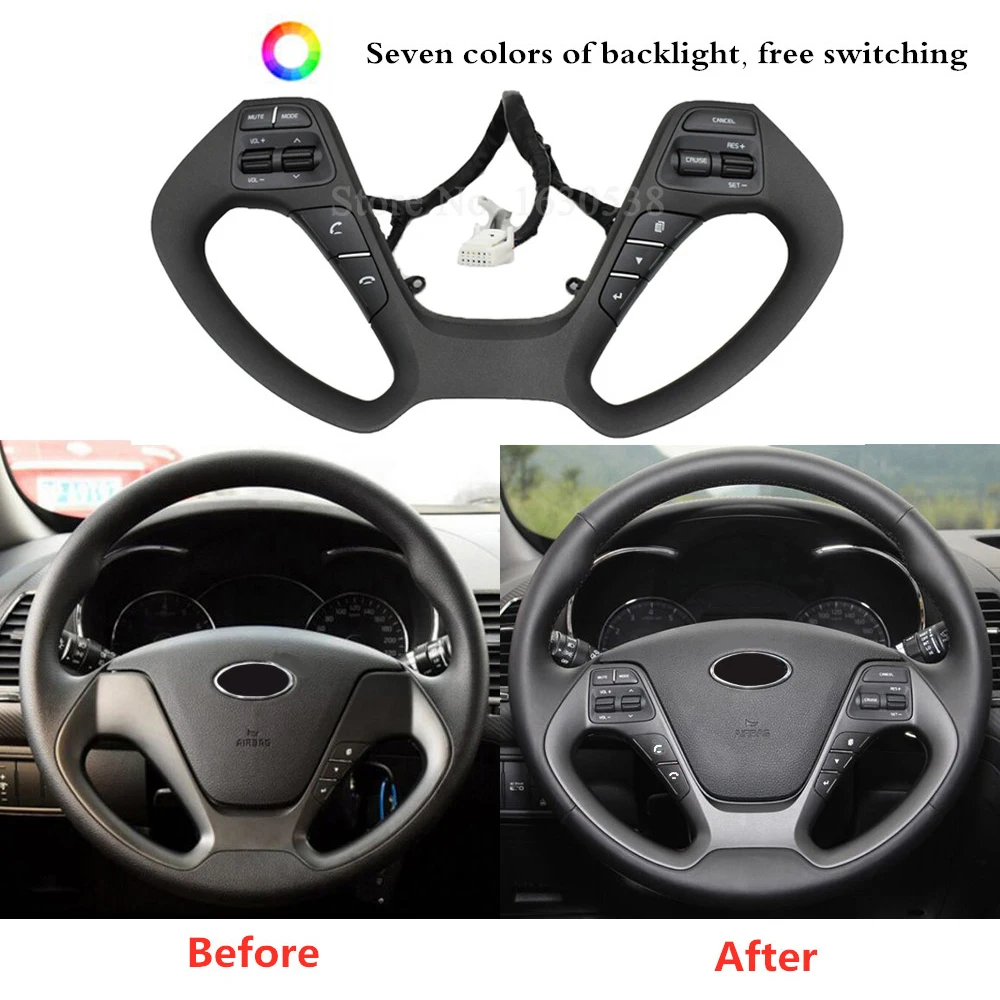 7 colors switch freely Steering Wheel Buttons For Kia K3 K3S Buttons Navigation Player Cruise Control Steering Wheel Switch
7 colors switch freely Steering Wheel Buttons For Kia K3 K3S Buttons Navigation Player Cruise Control Steering Wheel Switch