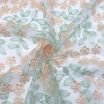 150cm Width New Green and Light Green Plum Leaf Pattern Embroidery Lace Tulle Fabric for Dresses, by the Yard
150cm Width New Green and Light Green Plum Leaf Pattern Embroidery Lace Tulle Fabric for Dresses, by the Yard