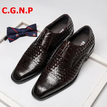 C.G.N.P Luxury Italian Business Formal Shoes Men Genuine Leather Bullock Woven Pattern Dress Shoes Men's Offfice Wedding Shoes
C.G.N.P Luxury Italian Business Formal Shoes Men Genuine Leather Bullock Woven Pattern Dress Shoes Men's Offfice Wedding Shoes