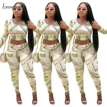 2 Piece Outfits For Women Sexy Fashion Komplety Damskie Dollar Printing Crop Tops Bodycon Pants Two Piece Set Women Clothing
2 Piece Outfits For Women Sexy Fashion Komplety Damskie Dollar Printing Crop Tops Bodycon Pants Two Piece Set Women Clothing