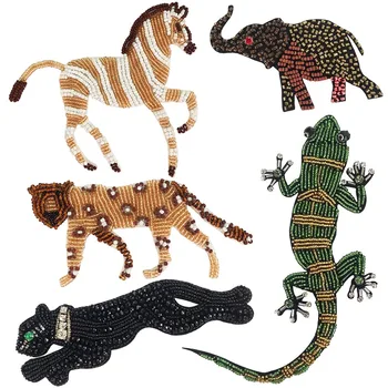 3D Handmade Rhinestone animal Beaded Patches Sew on Crystal Patch beading Applique Patch Tiger Panther Elephant Horse Gecko
3D Handmade Rhinestone animal Beaded Patches Sew on Crystal Patch beading Applique Patch Tiger Panther Elephant Horse Gecko