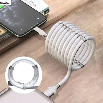 Magic Self-Coiling Charging Cable SuperCalla Magnetic Absorption Self Winding Cable USB Type C Cables 1M Length White Iphone
Magic Self-Coiling Charging Cable SuperCalla Magnetic Absorption Self Winding Cable USB Type C Cables 1M Length White Iphone