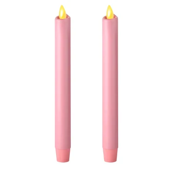 Ksperway 8 Inch Set of 2 Pink Flameless Moving Wick LED Taper Candles Real Wax with Timer and Remote for Home Decoration
Ksperway 8 Inch Set of 2 Pink Flameless Moving Wick LED Taper Candles Real Wax with Timer and Remote for Home Decoration