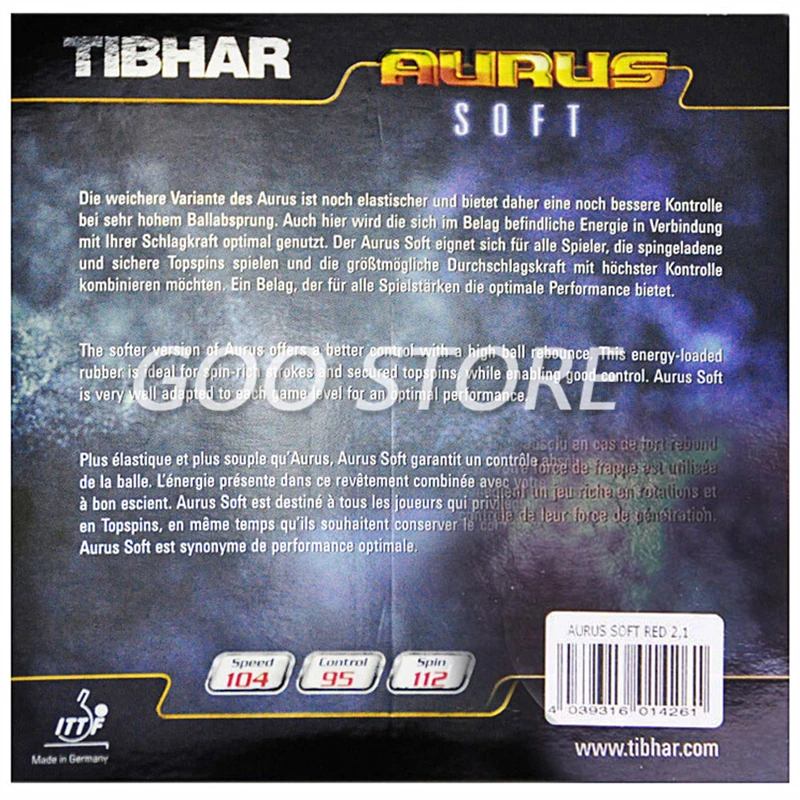 TIBHAR AURUS / AURUS SOUND / SOFT Orignal TIBHAR Table Tennis Rubber Ping Pong Sponge TIBHAR AURUS / AURUS SOUND / SOFT Orignal TIBHAR Table Tennis Rubber Ping Pong Sponge