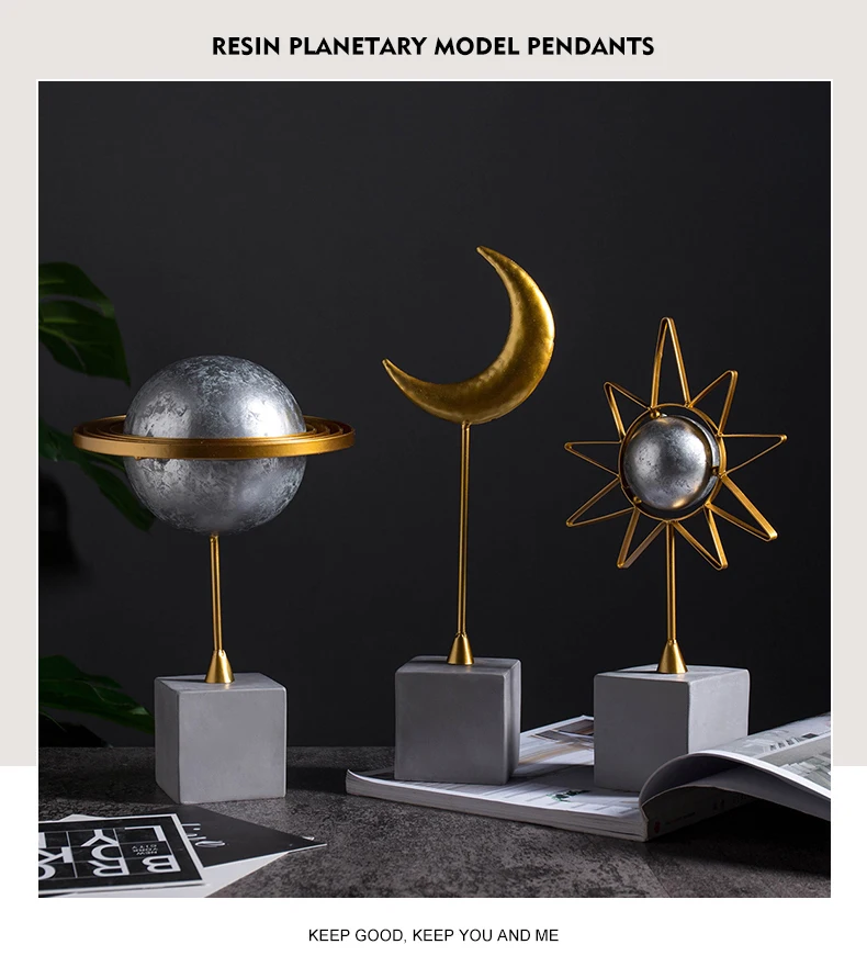 Nordic Creative Home Modern Simple Resin Decoration Moon Planet Living Room TV Cabinet Shop Decoration Decoration Nordic Creative Home Modern Simple Resin Decoration Moon Planet Living Room TV Cabinet Shop Decoration Decoration