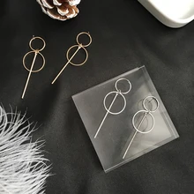 2019 Top moda tiempo limitado mujeres Aretes Oorbellen contraído o prestar largo borla colgante tamaño círculo pendientes Mujer(China)