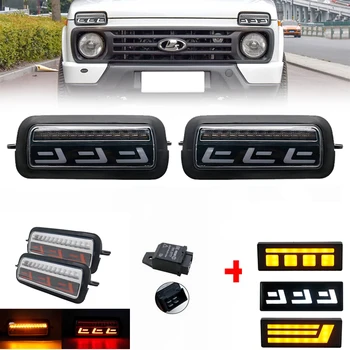 Car Styling LED Daytime Running Lights for Lada Niva 4x4 1995 + with Running Turn Signal Light Lamp DRL side marker lights
Car Styling LED Daytime Running Lights for Lada Niva 4x4 1995 + with Running Turn Signal Light Lamp DRL side marker lights