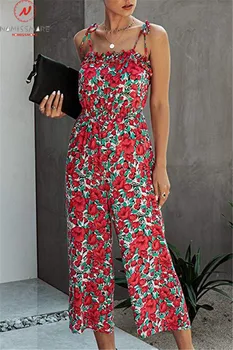 Bohemia Women Summer Jumpsuits Bandage Design Sling Sleeveless Backless Mid Waist Print Jumpsuits for Streetwear Holiday
Bohemia Women Summer Jumpsuits Bandage Design Sling Sleeveless Backless Mid Waist Print Jumpsuits for Streetwear Holiday
