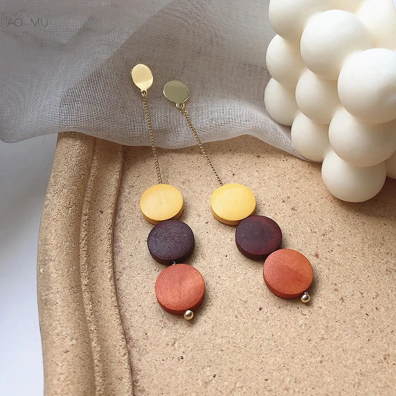 AOMU Ethnic Style Retro Multi-Layer Wood New Design Round Circle Geometric Drop Earrings for Birthday Gifts Jewelry серьги
AOMU Ethnic Style Retro Multi-Layer Wood New Design Round Circle Geometric Drop Earrings for Birthday Gifts Jewelry серьги