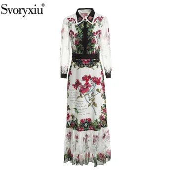 Svoryxiu Elegant Runway Autumn Party Maxi Dresses Women's Charming Flower letter Print Ruffles Long Sleeve Long Dress Vestdios 
Svoryxiu Elegant Runway Autumn Party Maxi Dresses Women's Charming Flower letter Print Ruffles Long Sleeve Long Dress Vestdios