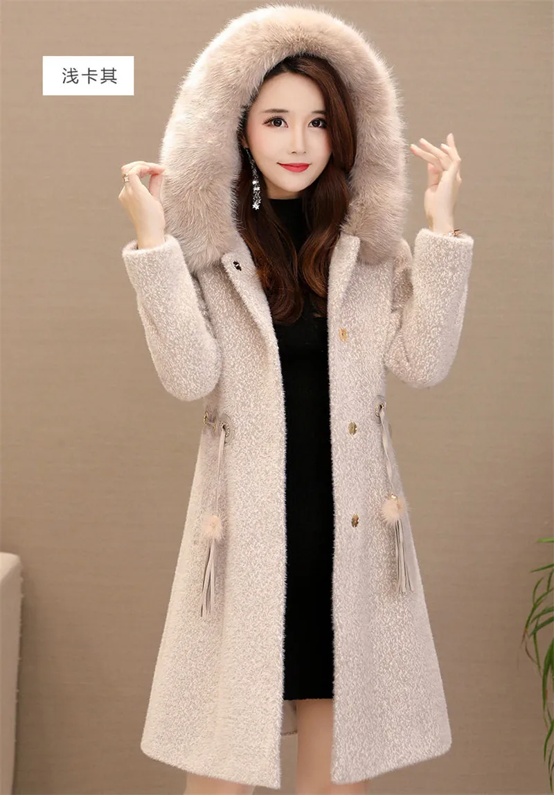 Manteau en laine pour Femme, veste d'hiver en Imitation de vison, épais, garde au chaud, pardessus en laine pour maman, nouvelle collection 2020, A423 Manteau en laine pour Femme, veste d'hiver en Imitation de vison, épais, garde au chaud, pardessus en laine pour maman, nouvelle collection 2020, A423