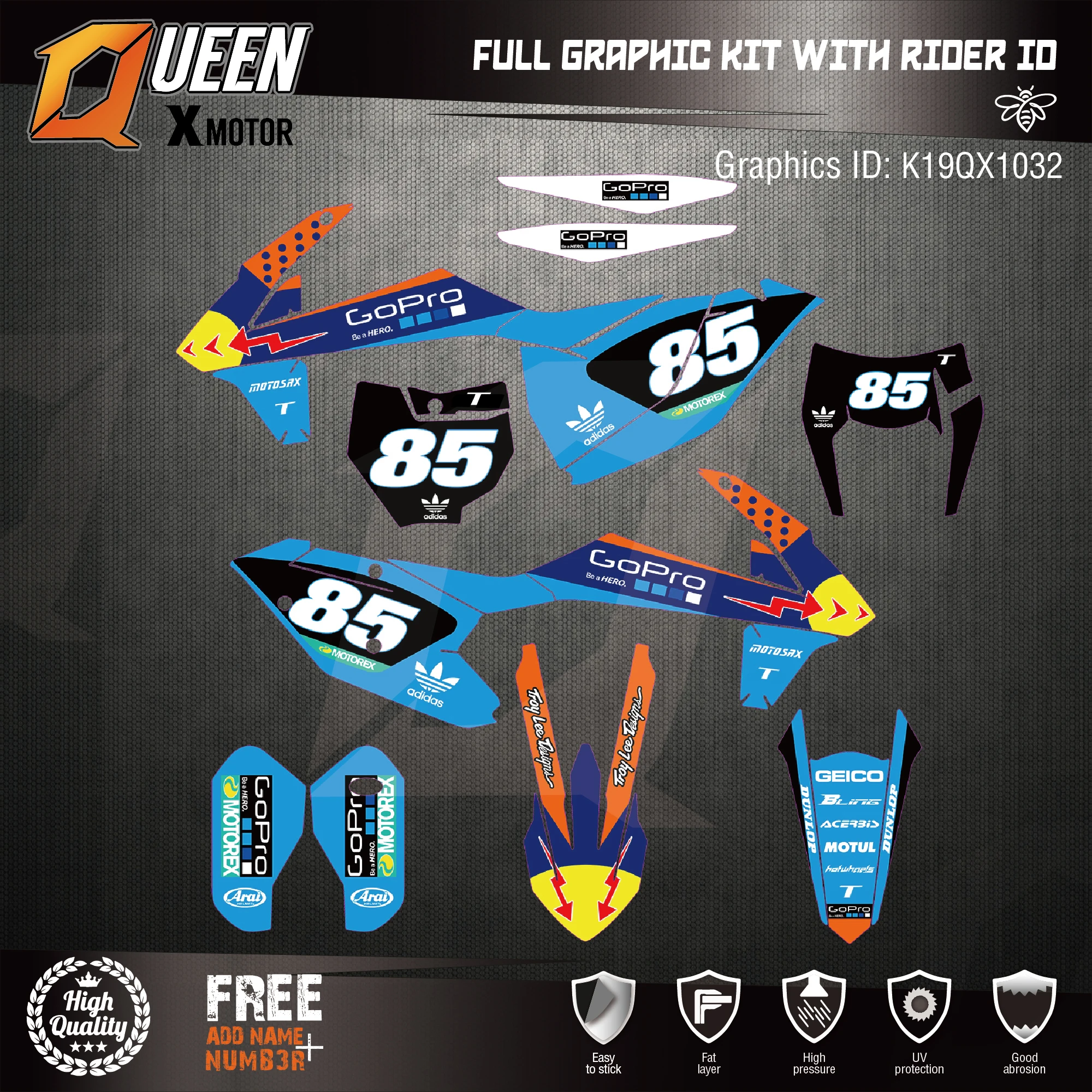 Queen-X Custom Team Graphics Backgrounds Decals 3M Stickers Kit For KTM SXF 2016-2018 EXC 2017-2019 032 
Queen-X Custom Team Graphics Backgrounds Decals 3M Stickers Kit For KTM SXF 2016-2018 EXC 2017-2019 032