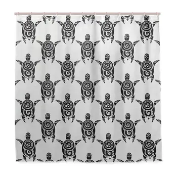Unique Shower Curtain Pattern with Sea Turtles in Maori Style Polynesian Swirly Motifs Eco-Friendly with 12 Hooks in Bathroom
Unique Shower Curtain Pattern with Sea Turtles in Maori Style Polynesian Swirly Motifs Eco-Friendly with 12 Hooks in Bathroom
