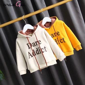 WLG winter hoodies kids boys girls velvet thick beige yellow letter print hoodie baby warm casual all match top children clothes 
WLG winter hoodies kids boys girls velvet thick beige yellow letter print hoodie baby warm casual all match top children clothes